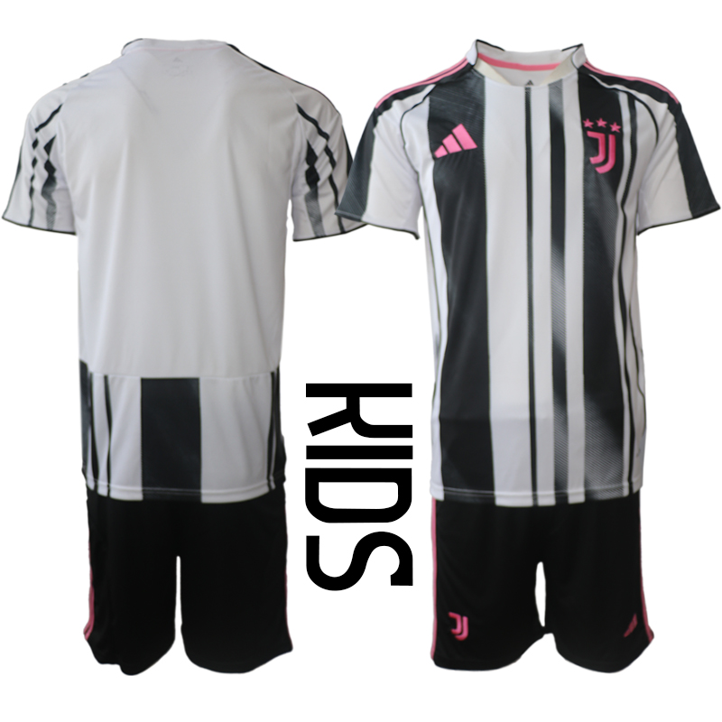 Youth 2025-2026 Club Juventus FC home Black Blank Soccer Jersey